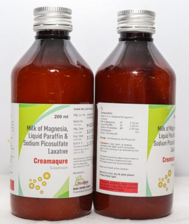Liquid Paraffin IP 1.25 ml+Milk Of Magnesia IP 3.75 ml+Sodium Picosulphate BP 3.33 mg Flavoured Syrupy Base q.s 1