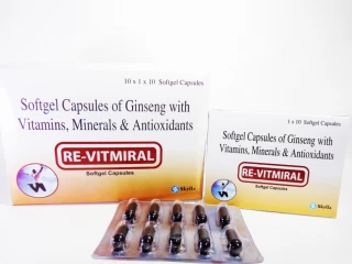Softgel capsules of ginseng with vitamins minerals & antioxidant