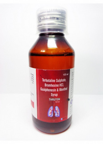 Terbutaline Sulphate Bromhexine HCL Guaiphenesin & Menthol Syrup 1