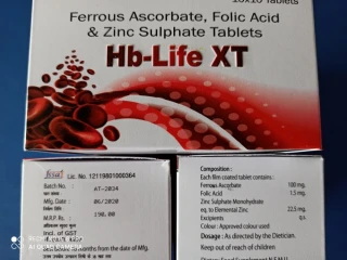 Ferrous Ascorbate folic Acid & Zinc sulphate Tablets Franchise on monopoly basis