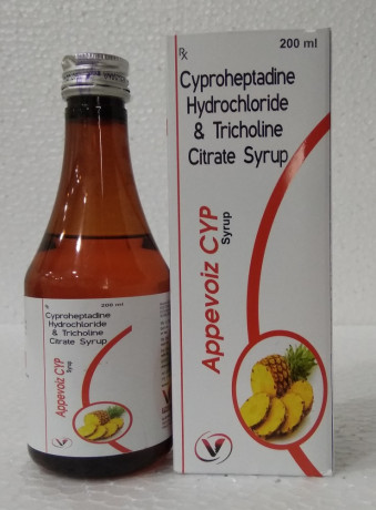 Cyproheptadine 2mg +Tricholine .275mg in Sorbitol base(70% 1