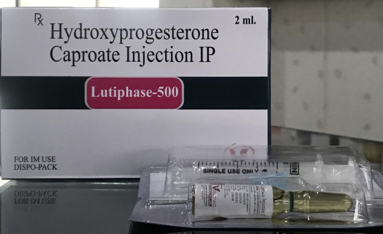 Hydroxy Progesterone capraote 500 mg in 2ml Aqueous Base 1