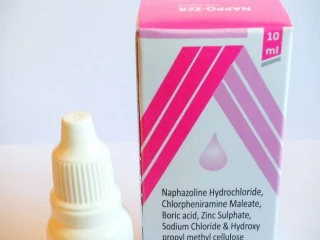 Naaphazoline Hydrochloride, Chlorpheniramine Maleate, Boric acid, Zinc Sulphate, Sodium Chloride & Hydroxy Proryl Methyl Cellulose Eye Drops