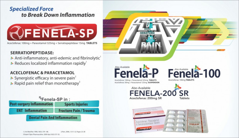 Aceclofenac 100 mg + Paracetmaol 325 mg + Serratiopeptidase 15 mg 1